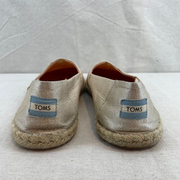 Toms Women Shoes Spanish Villa Light Gold Sparkle Woven Rope Size 9.5 - Picture 5 of 6